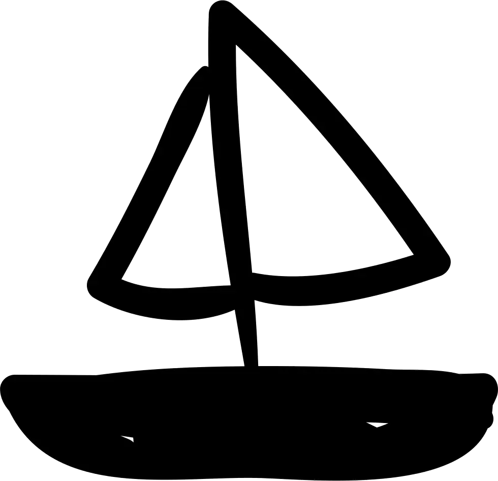 Minimal Black Sailboat Drawing for Nautical Concept