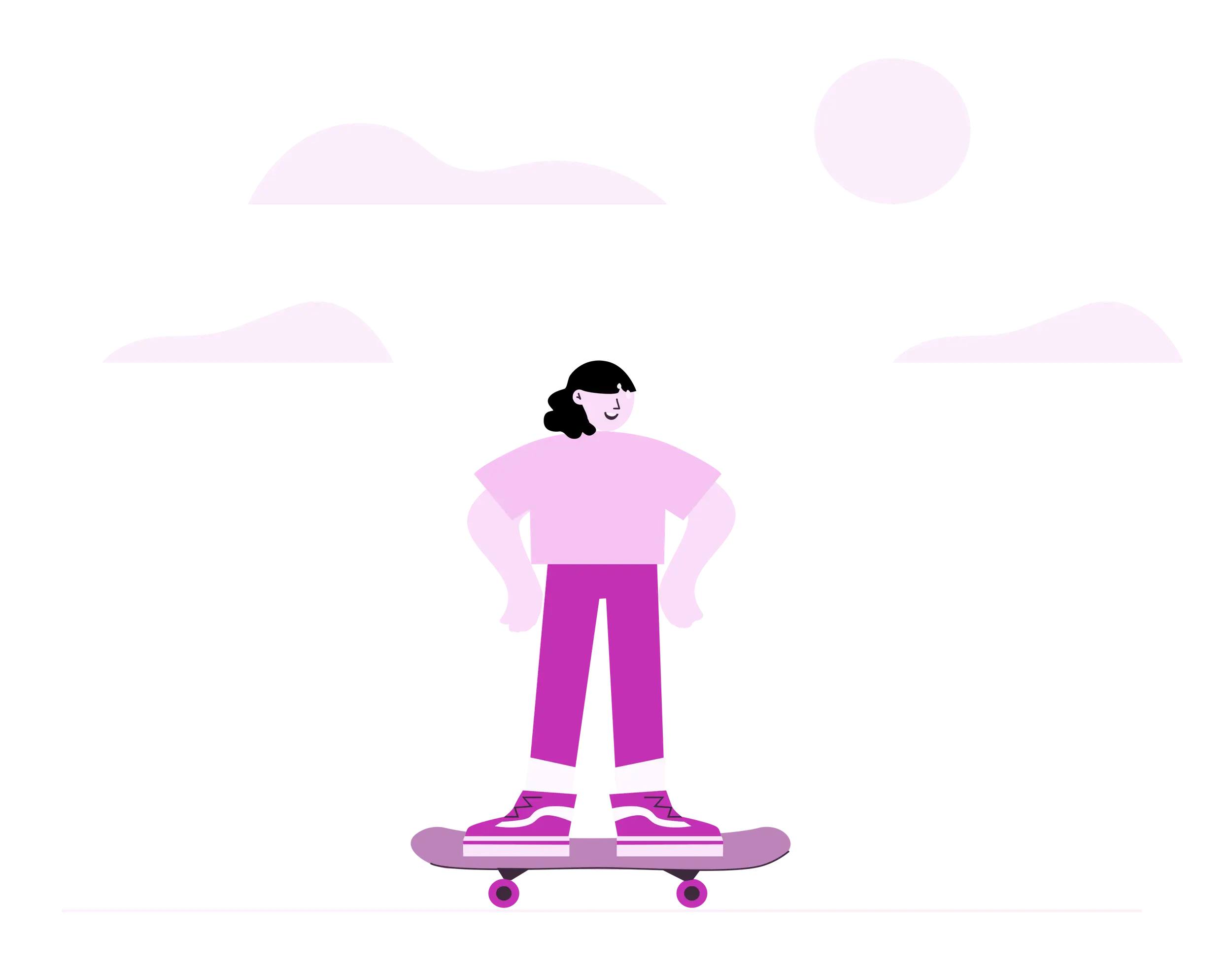 Colorful Character Skateboarding Illustration