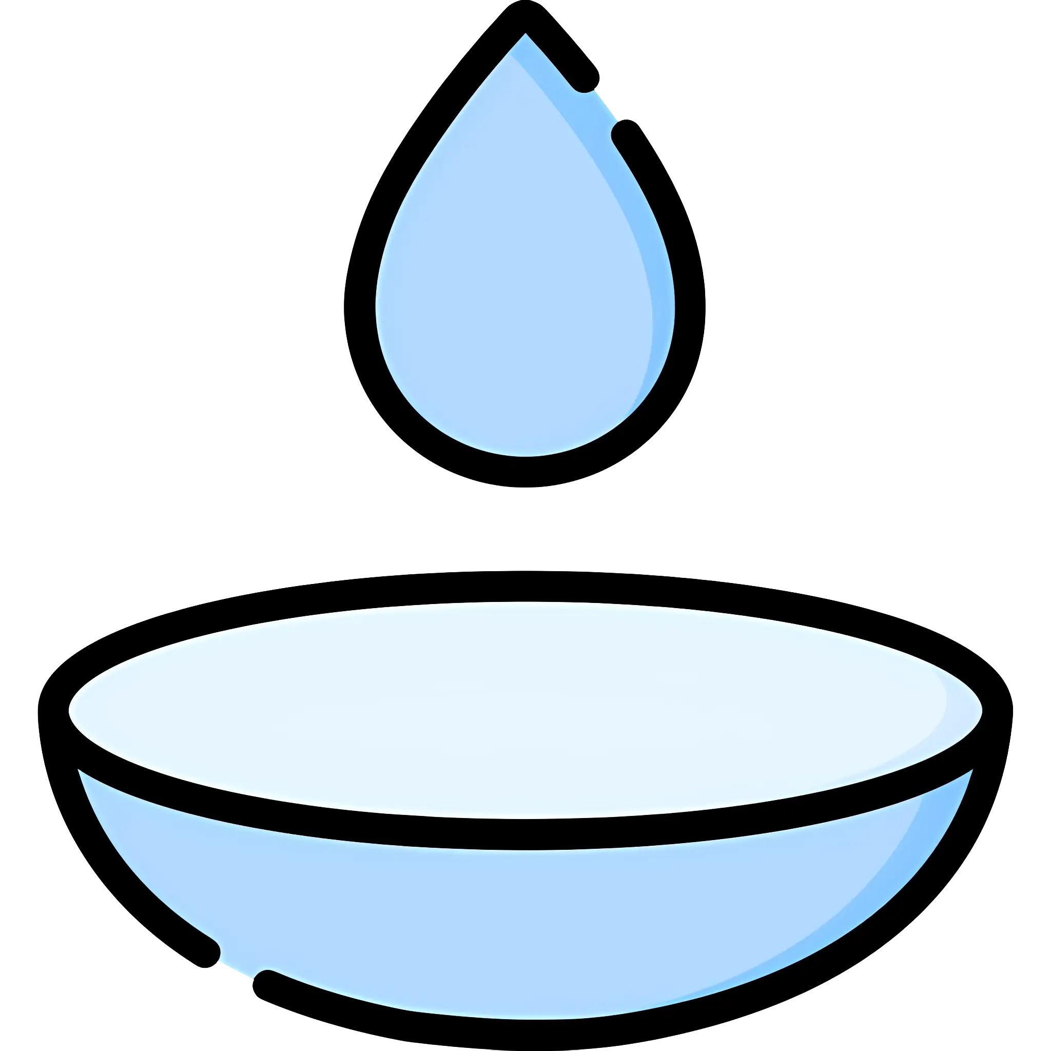 Contact Lens and Liquid Cartoon