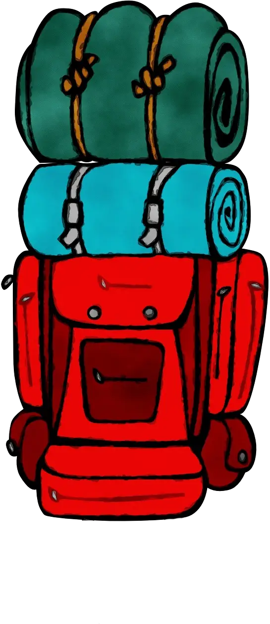Backpack with Rolled Mats for Camping