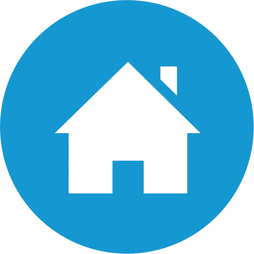 Minimal Blue Circle with White House Icon
