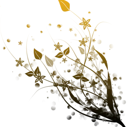 Golden Floral Abstract Art