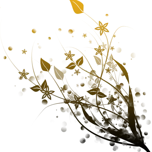 Golden Floral Abstract Art