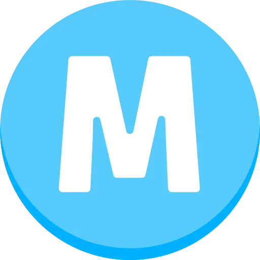 Blue Letter M Logo Design