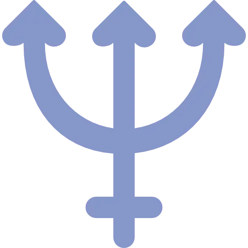 Blue Trident Symbol Icon Design