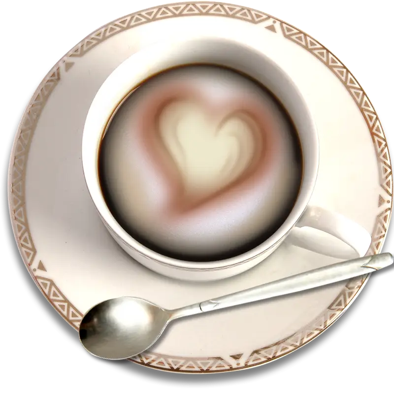 Coffee Cup with Heart Latte Art