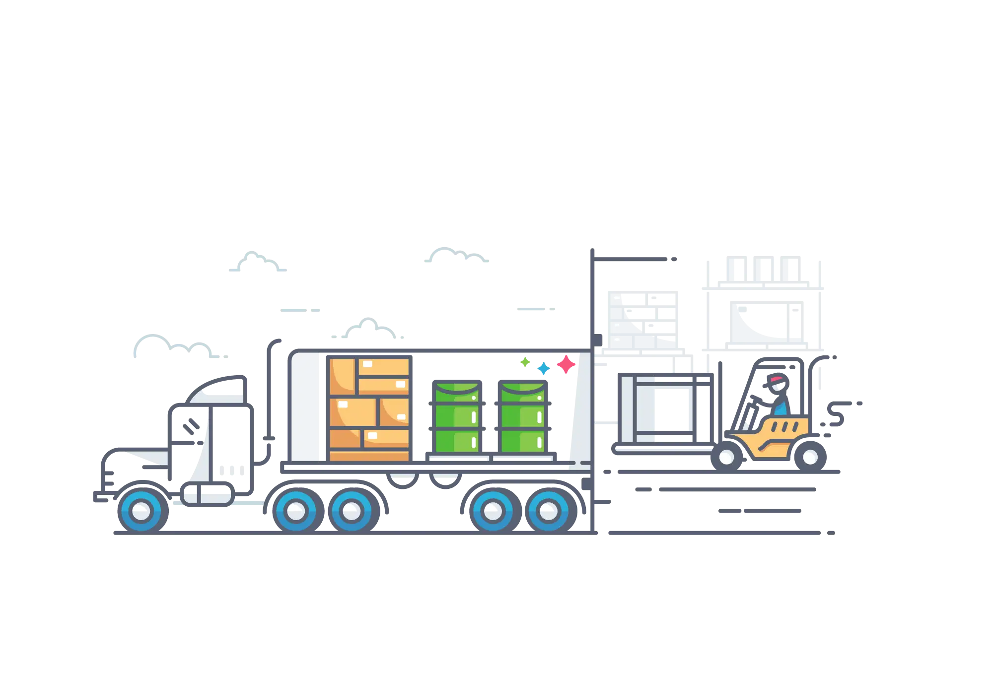 Logistics Truck and Forklift