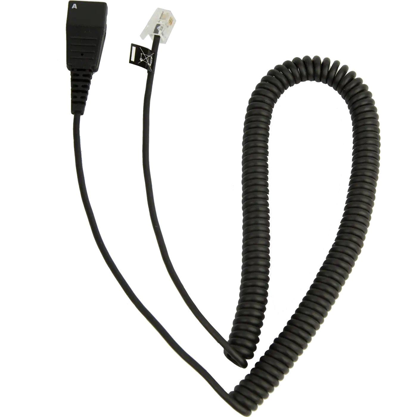 Black Coiled Phone Cable for Connectivity