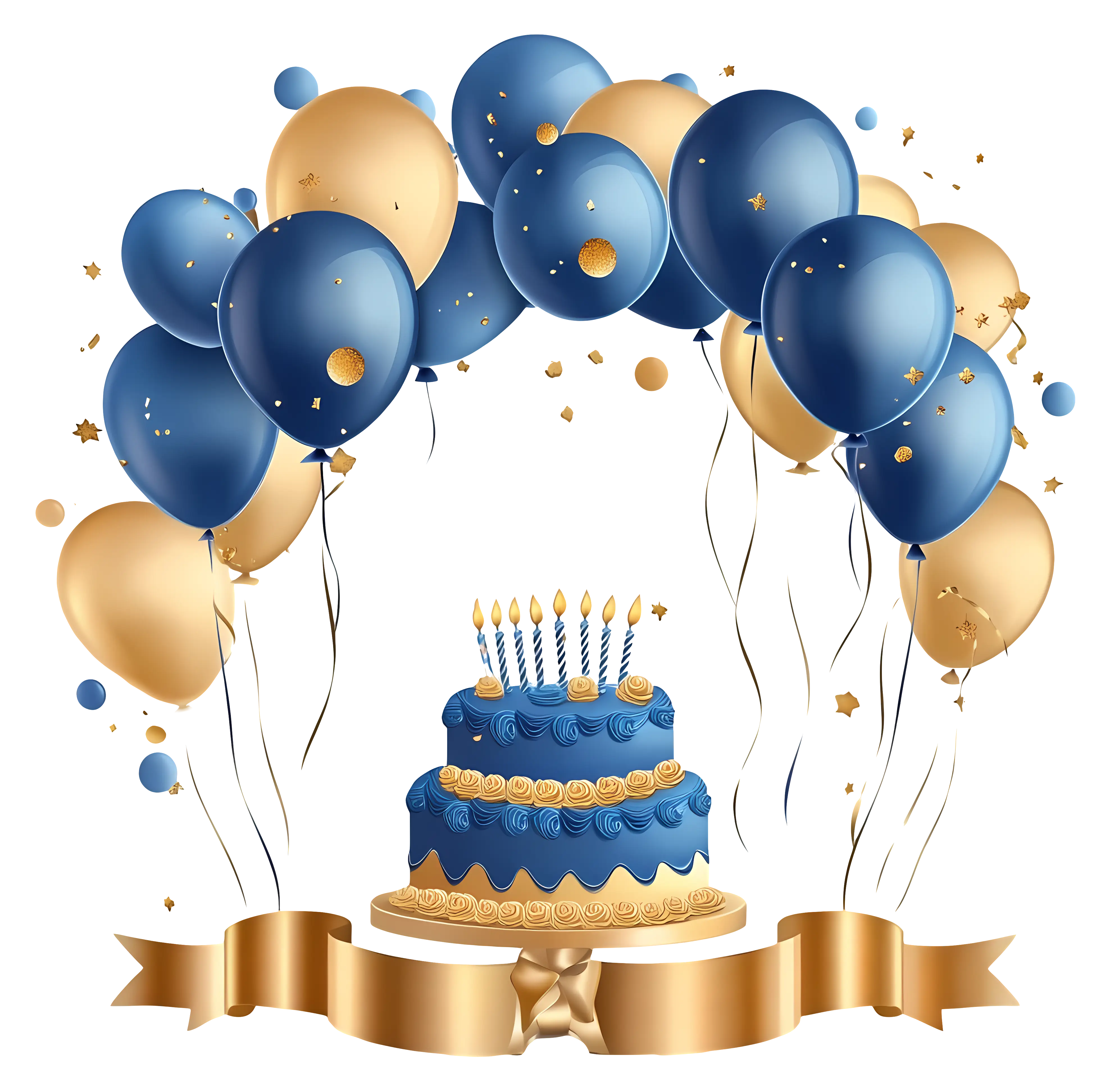 Blue and Gold Birthday Celebration Decor
