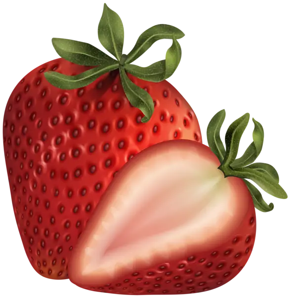 Fresh Strawberries with One Sliced