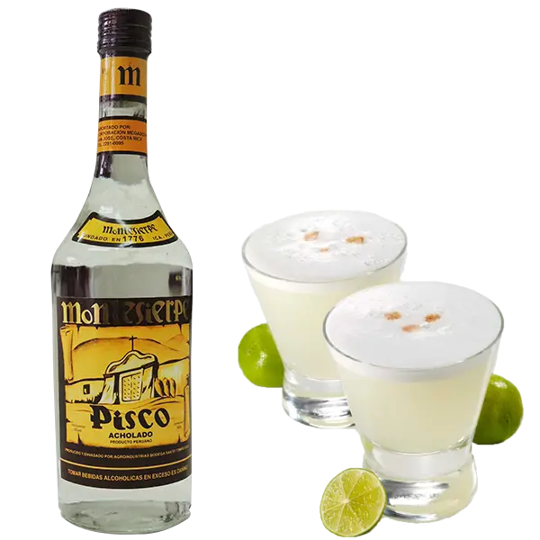 Pisco Bottle with Cocktails