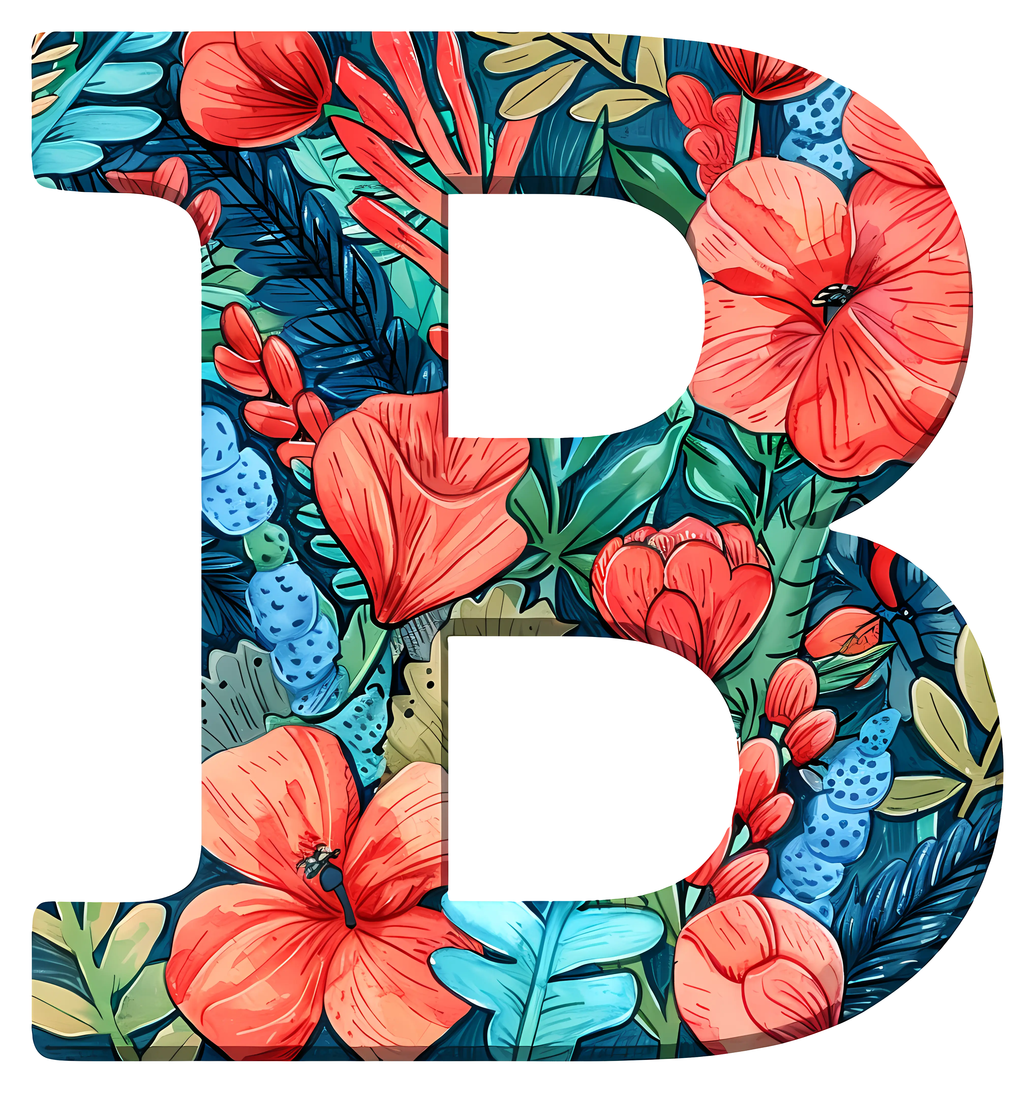 Colorful Floral Letter B