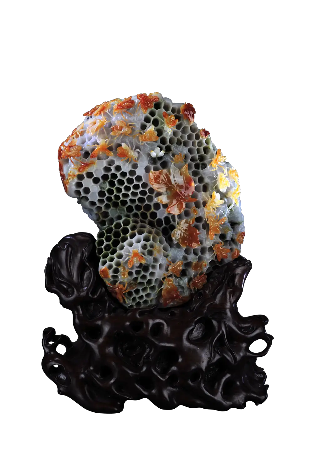 Detailed Honeycomb with Bees