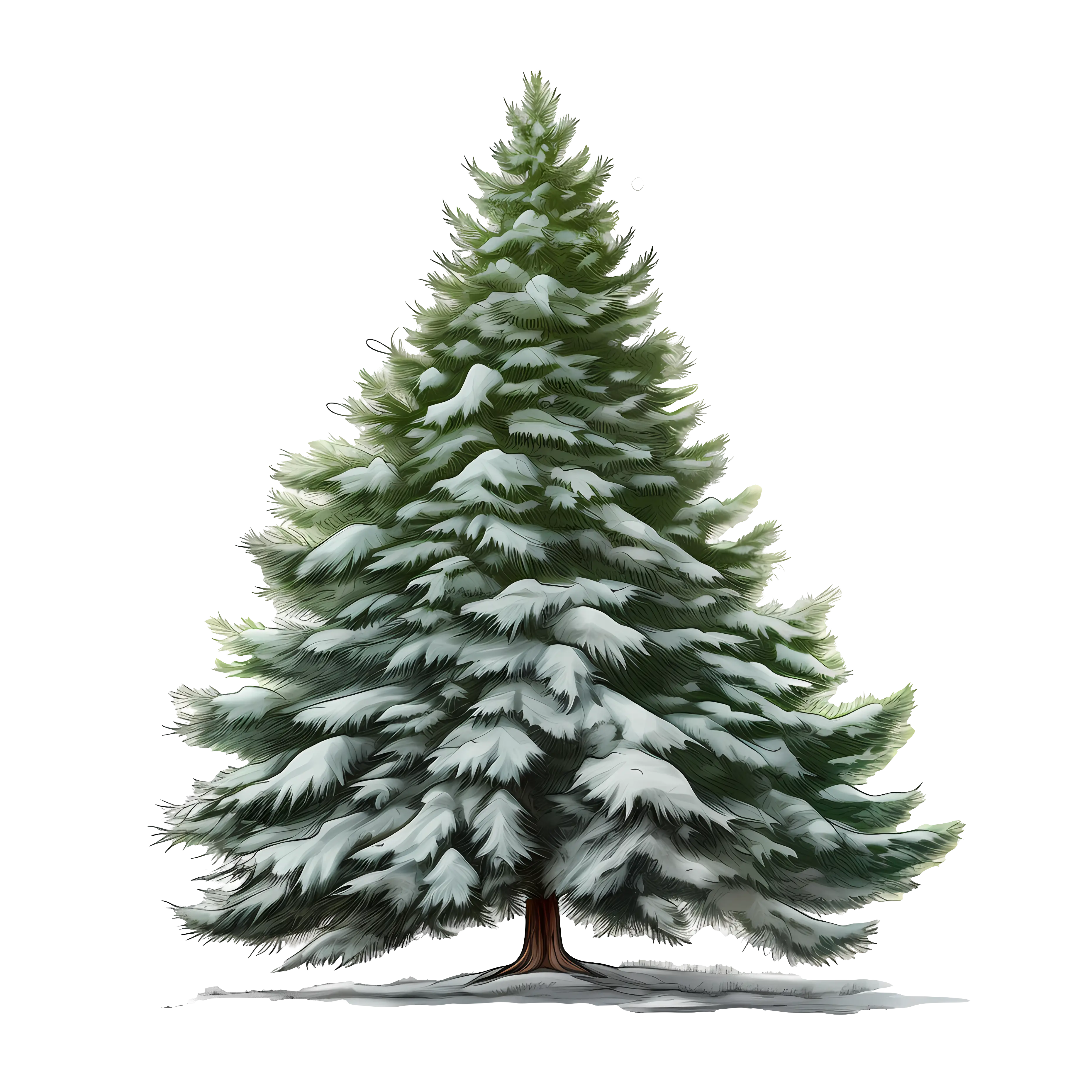 Snow-Covered Fir Tree for Winter Scenes