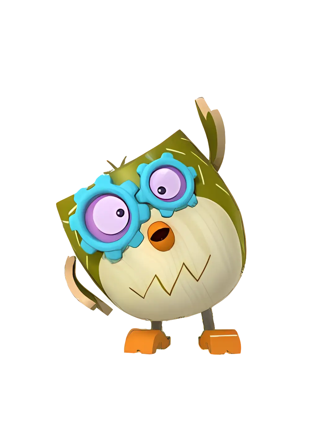 Cute Green Owl with Goggles