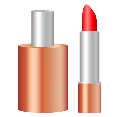 Red Lipstick with Matching Cosmetic Bottle