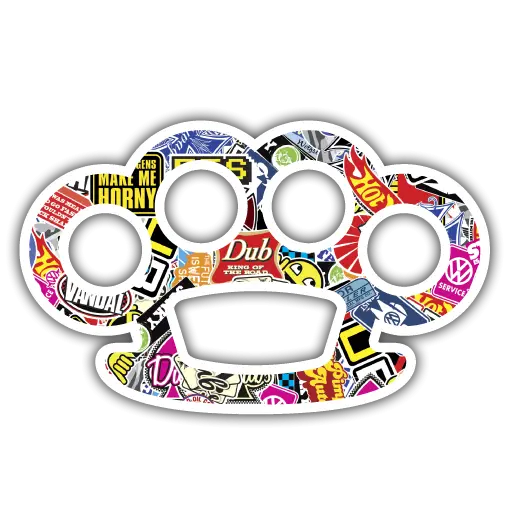 Colorful Stickered Knuckle Duster