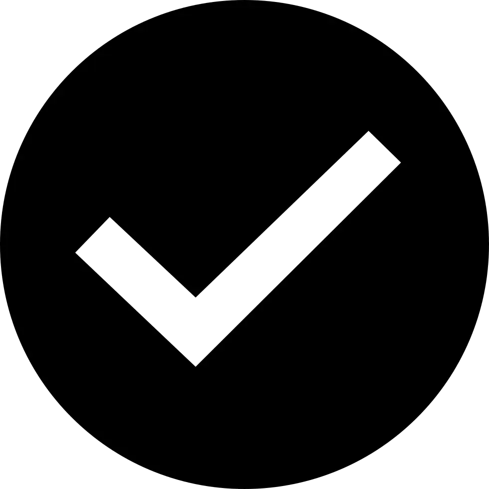 Black Circle with Checkmark Symbol