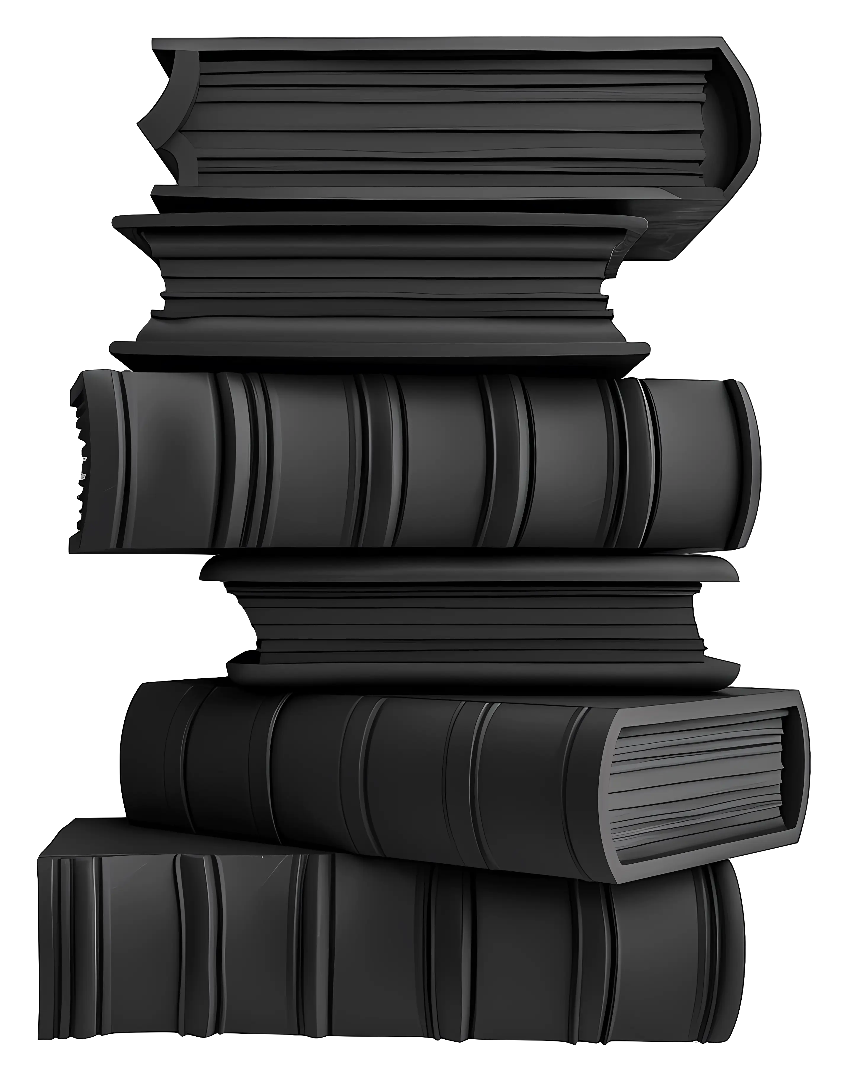Stack of Black Books for Reading
