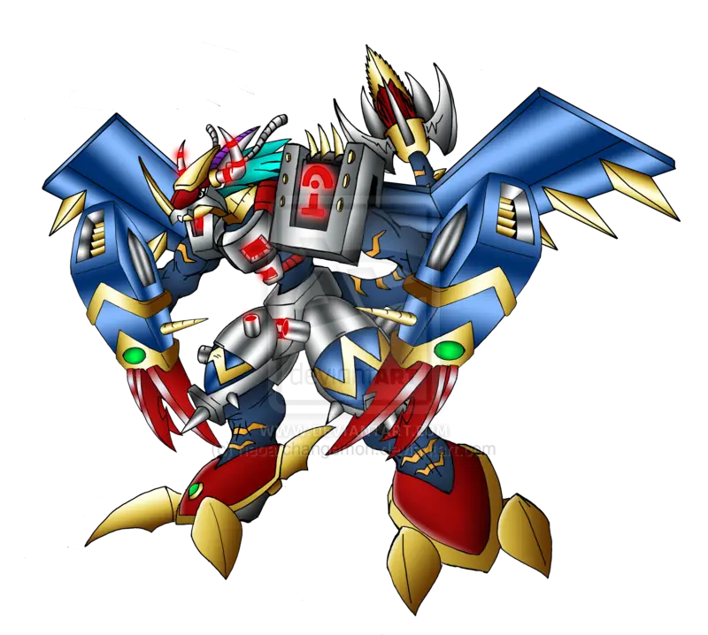 Futuristic Robot Warrior with Metallic Wings