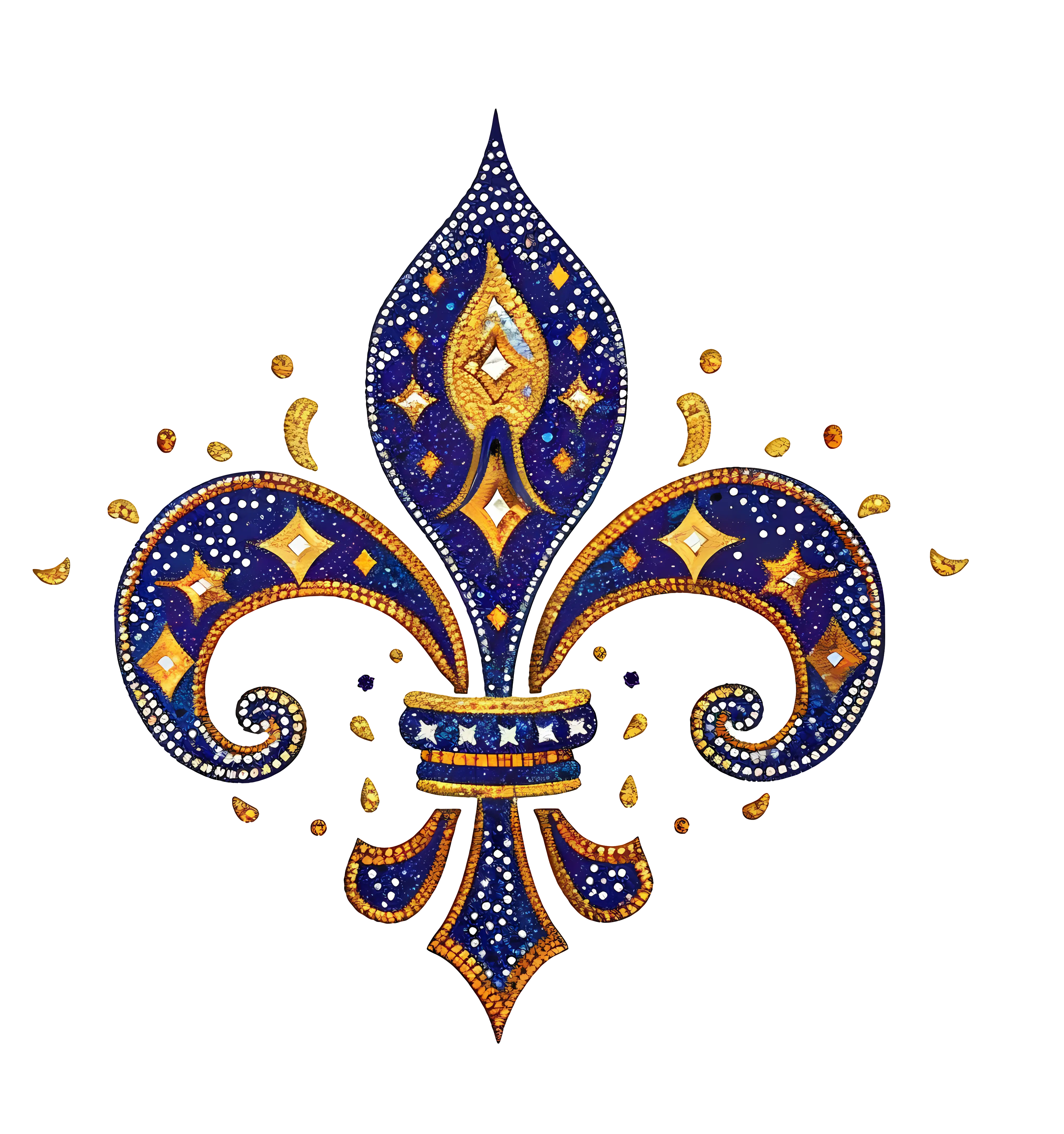 Blue and Gold Fleur-de-lis Ornament