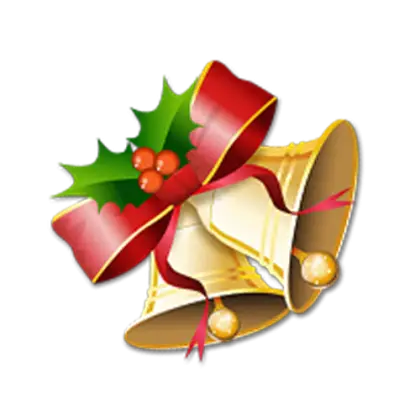 Christmas Bells with Holly and Ribbon