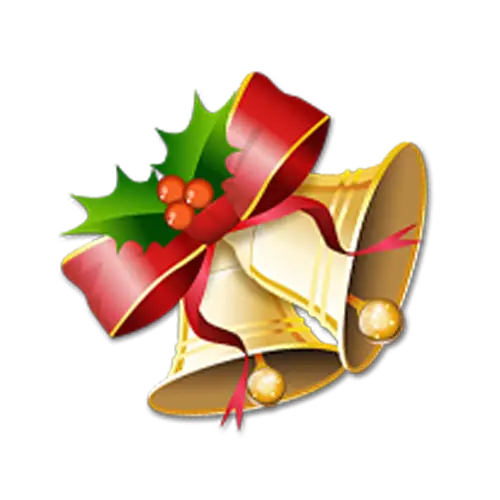 Christmas Bells with Holly and Ribbon
