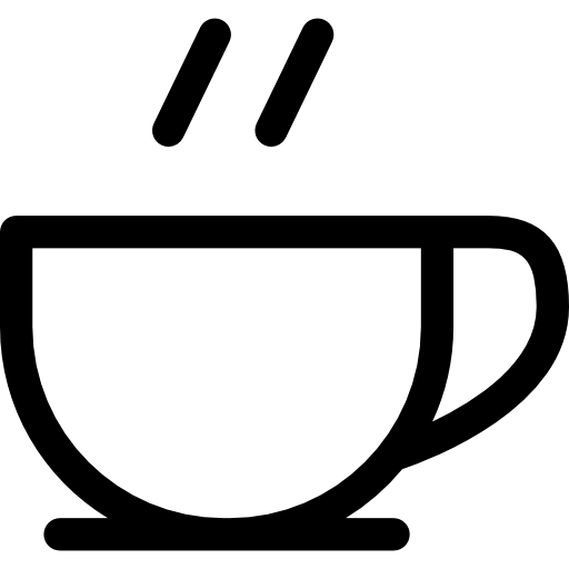 Black Steaming Cup Icon