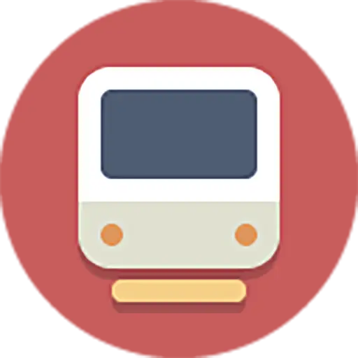 Minimal Train Icon with Red Background