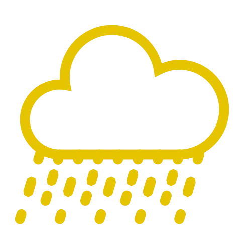 Yellow Rain Cloud Weather Icon