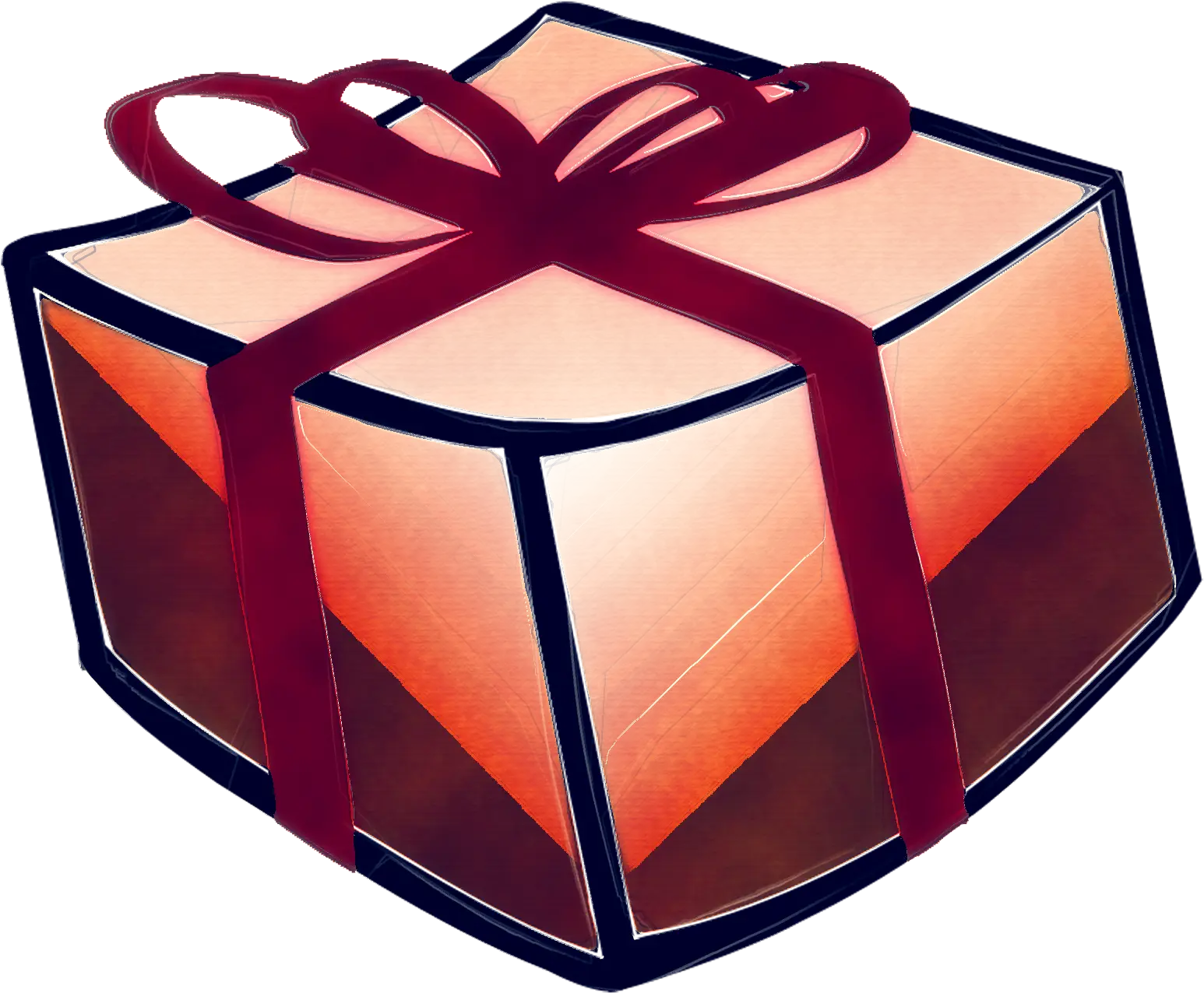 Gift Box with Decorative Red Ribbon