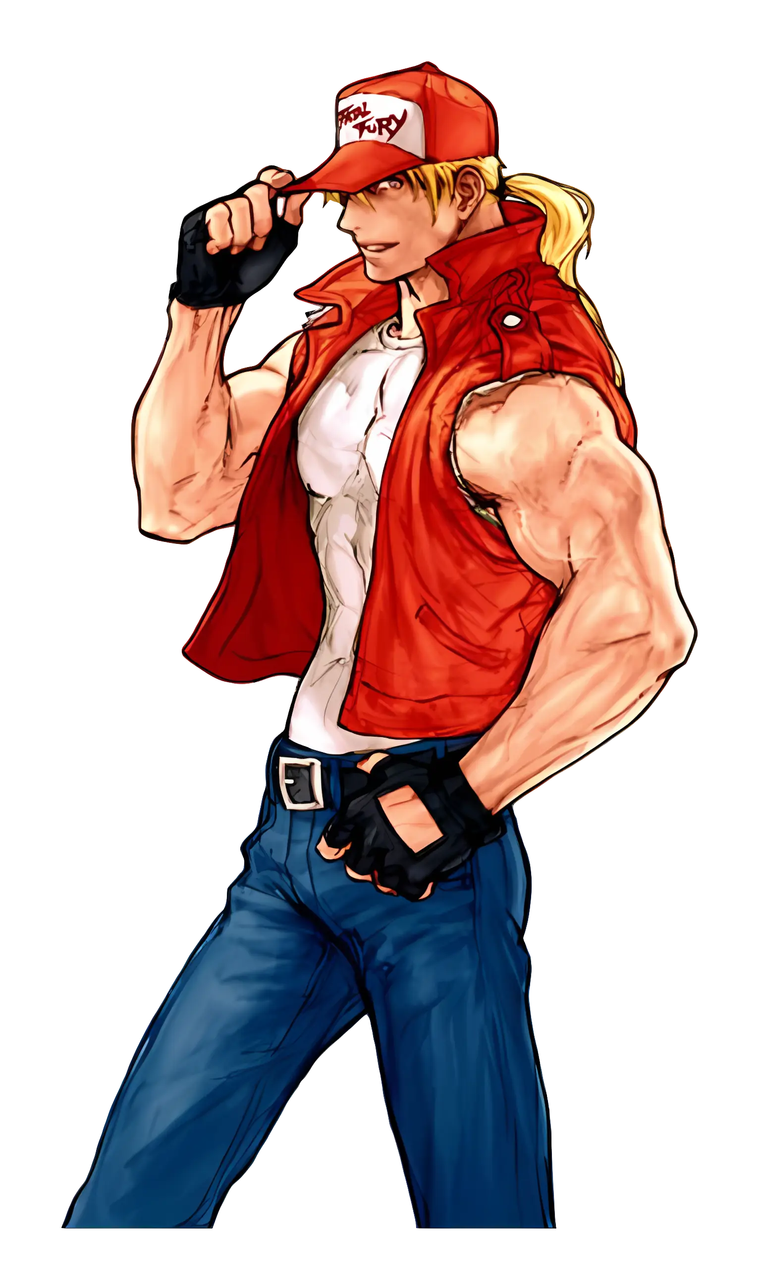 Cartoon Character in Red Hat and Vest