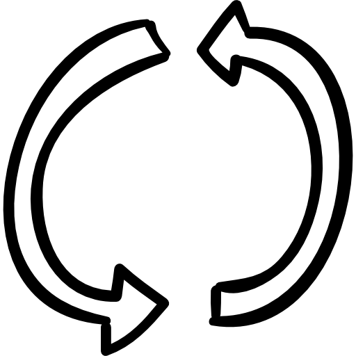 Arrow Rotation Symbol in Black Outline