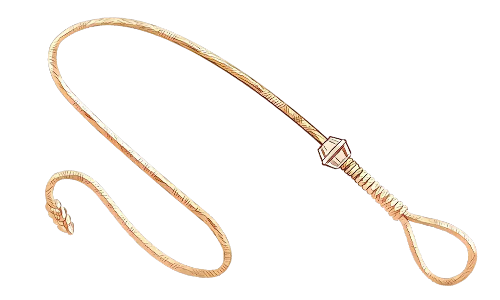 Whip Illustrated with Wooden Handle