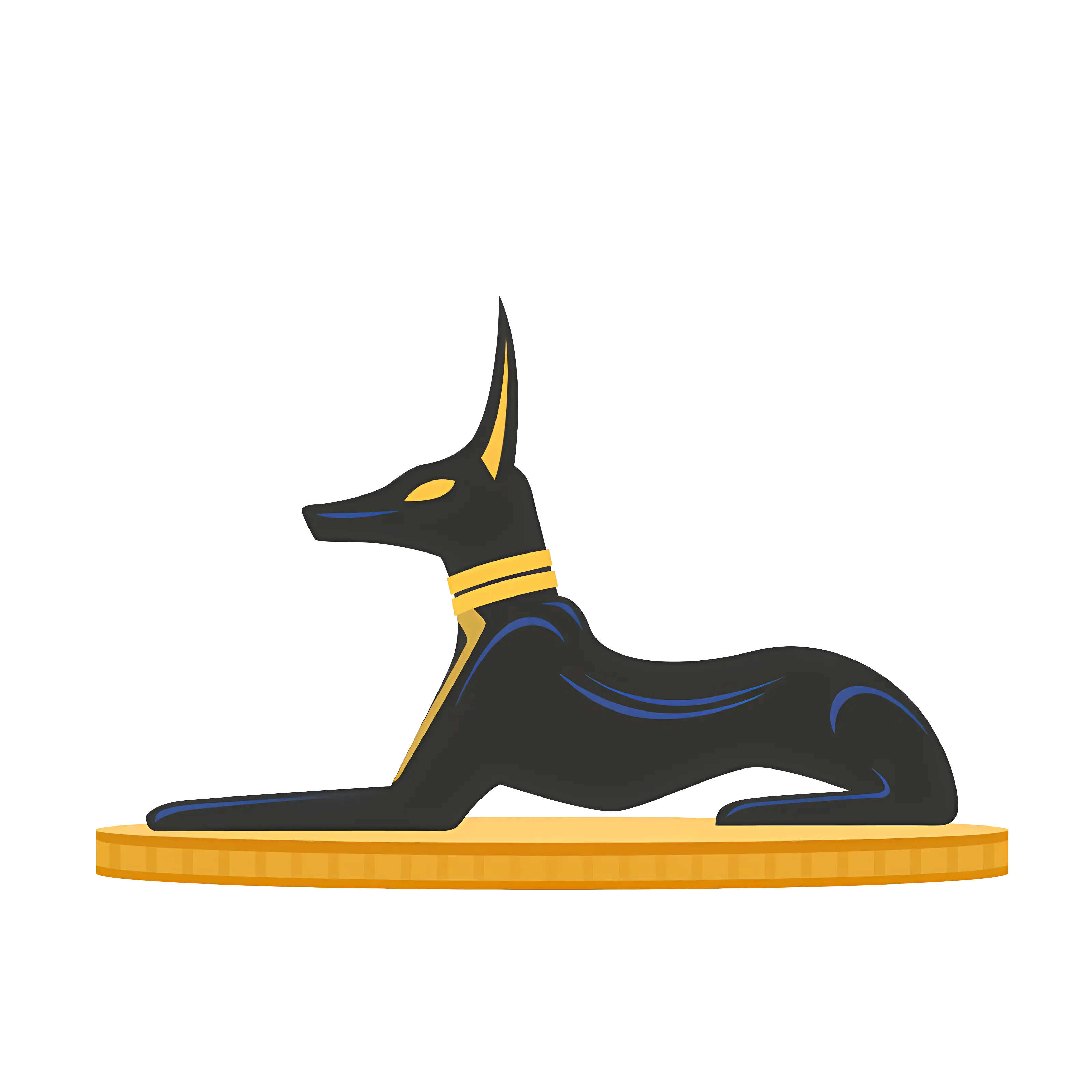 Black Anubis Statue with Golden Accents