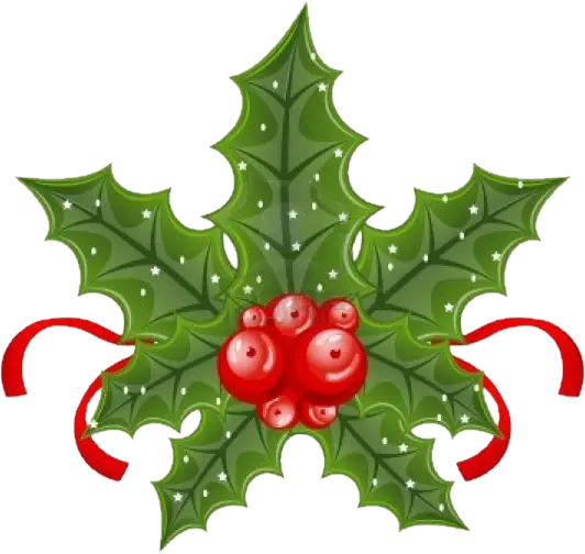 Christmas Holly Leaves and Red Berries Decoration