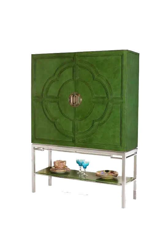 Elegant Green Cabinet with Shelves