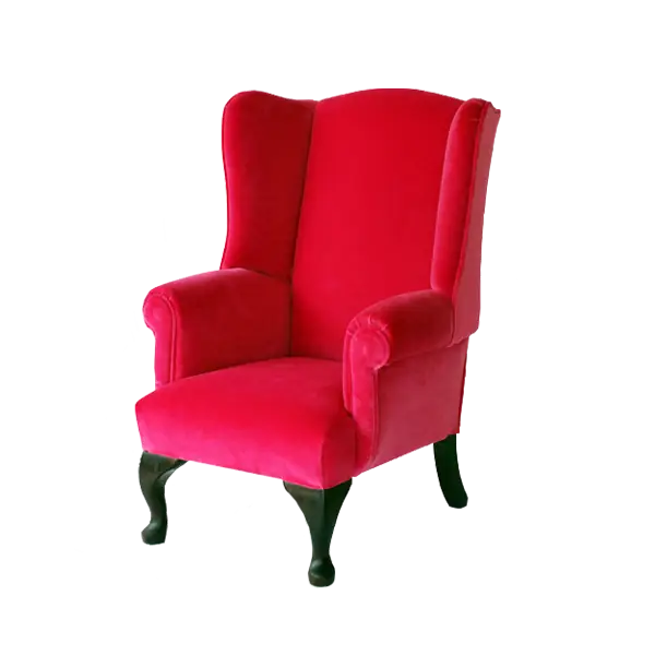 Bright Red Wingback Chair