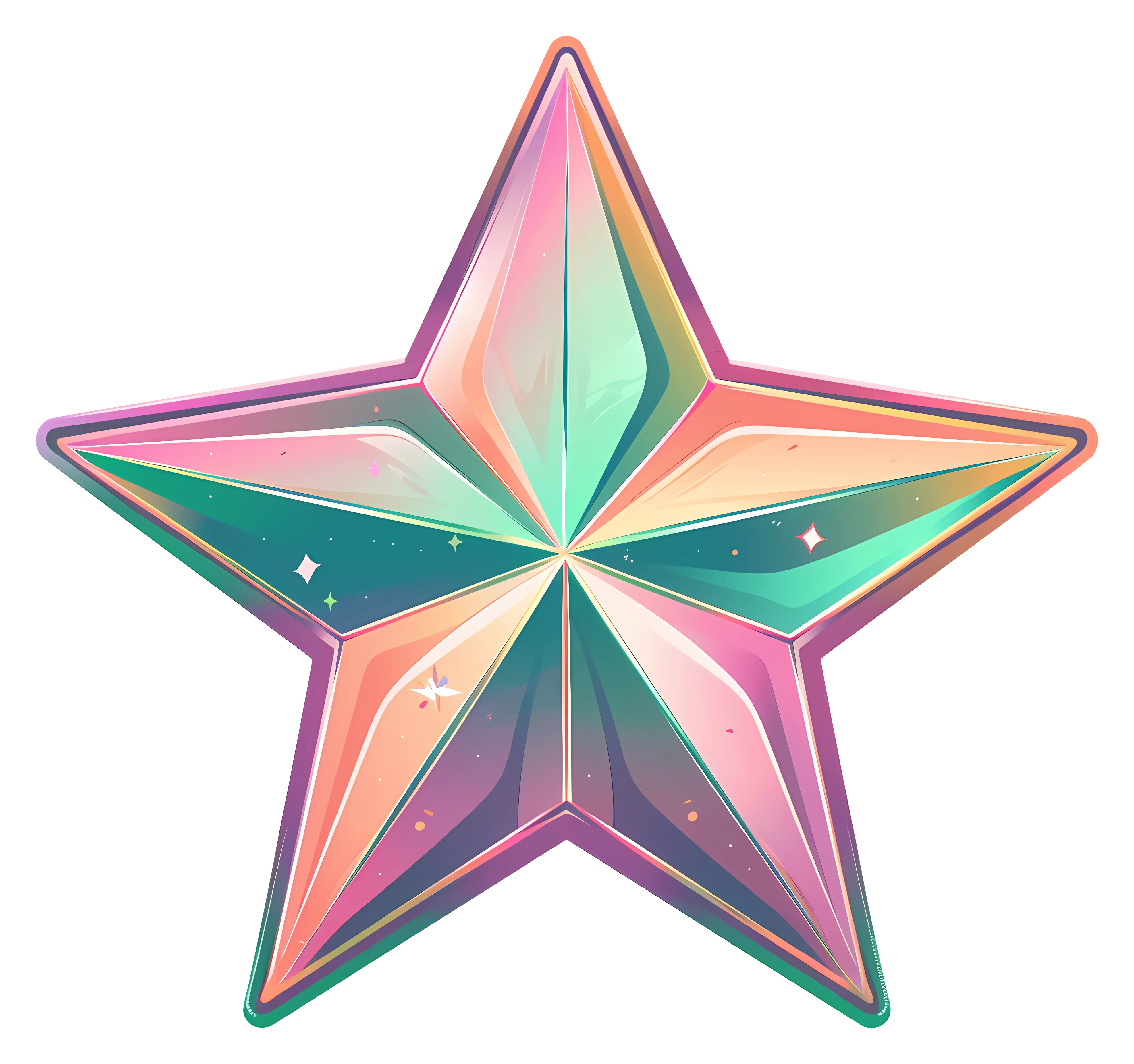 Shiny Colorful Star with Sparkling Effects