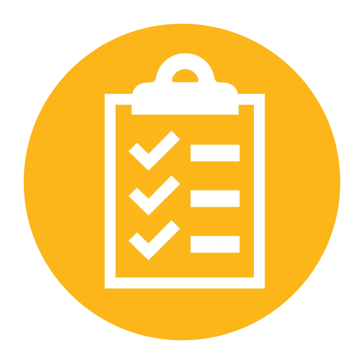 Yellow Circle Checklist Icon for Task Management