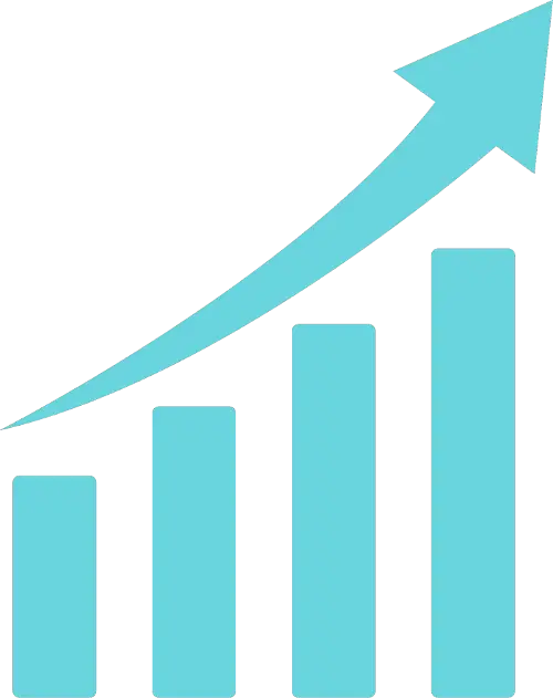 Light Blue Upward Arrow Graph