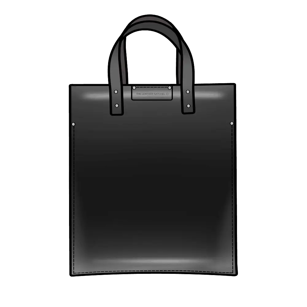 Black Leather Handbag with Simple Design