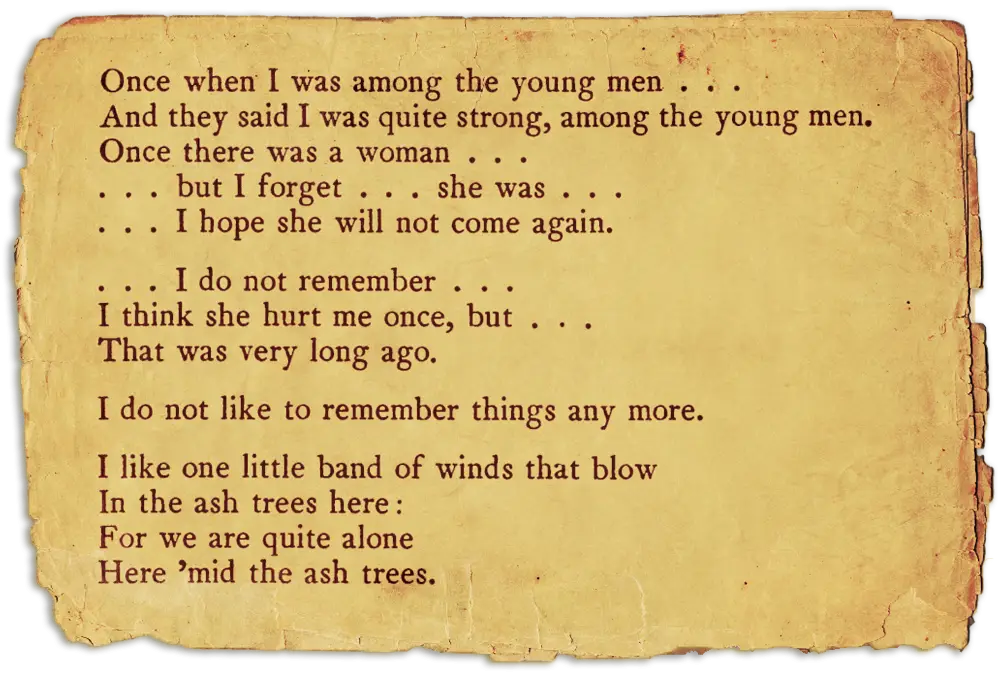 Vintage Poem Text