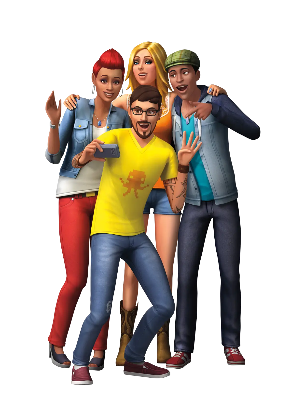 Cartoon Group of Friends Illustration