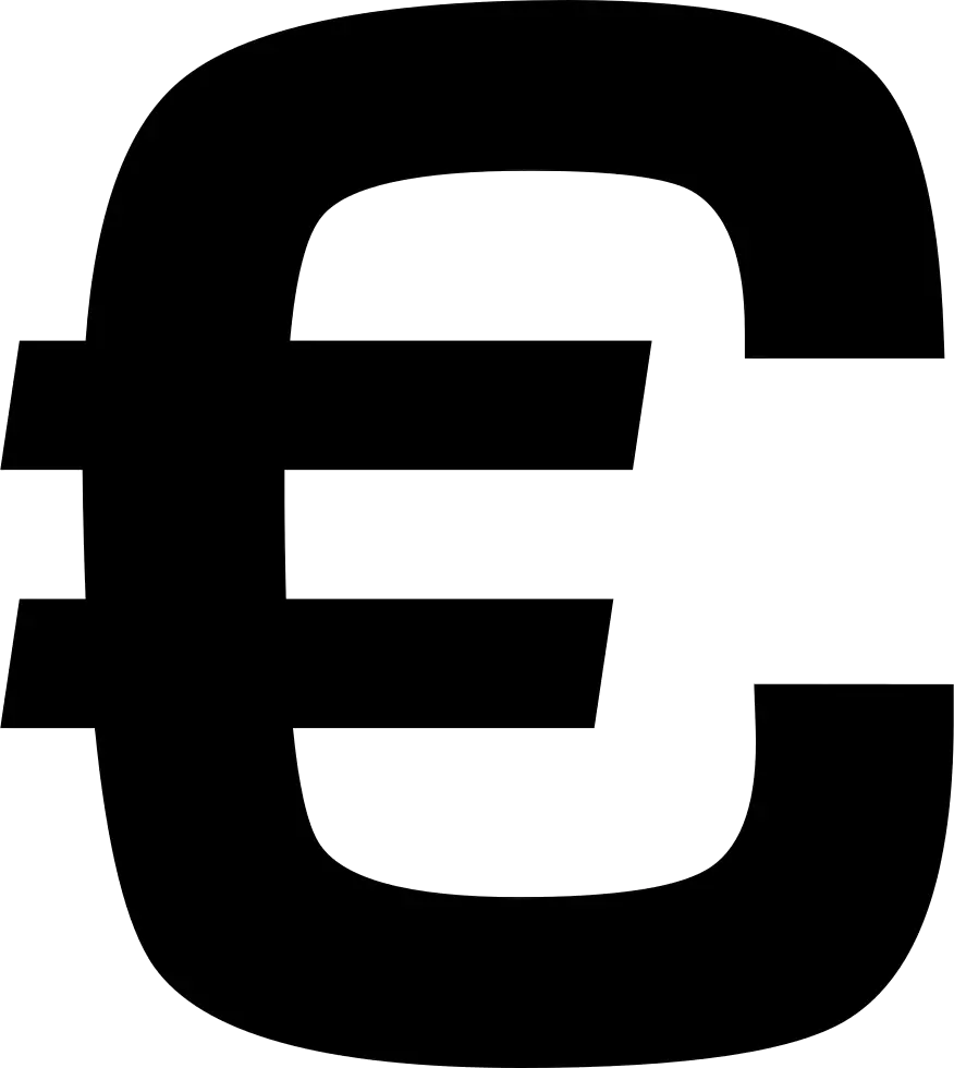 Black Euro Currency Symbol Icon
