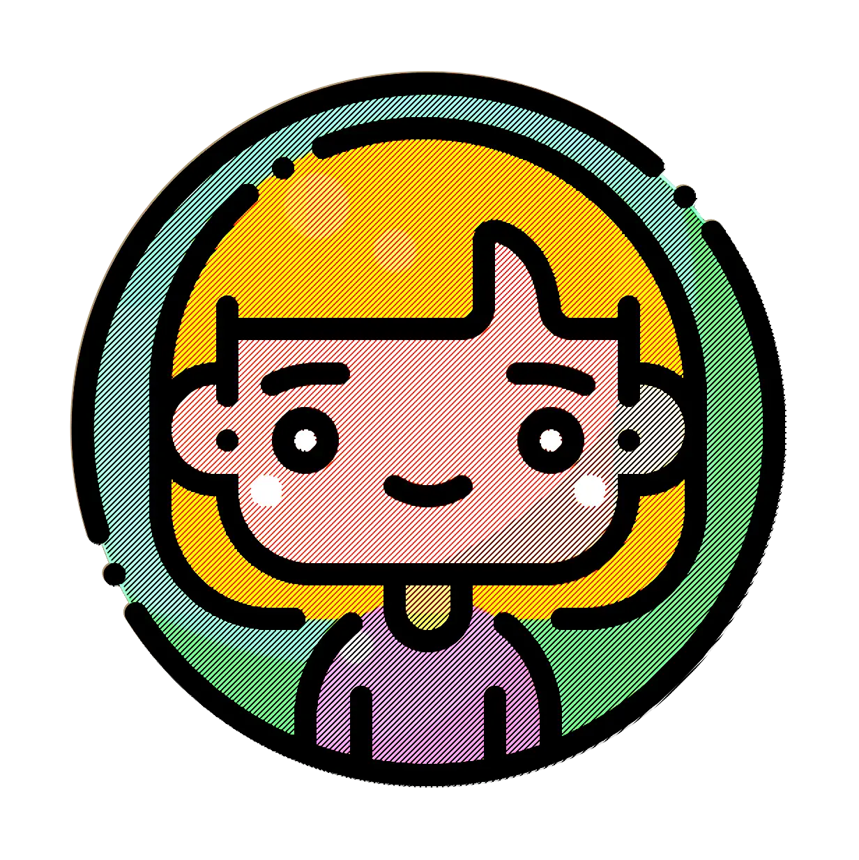 Cartoon Female Avatar Icon Design