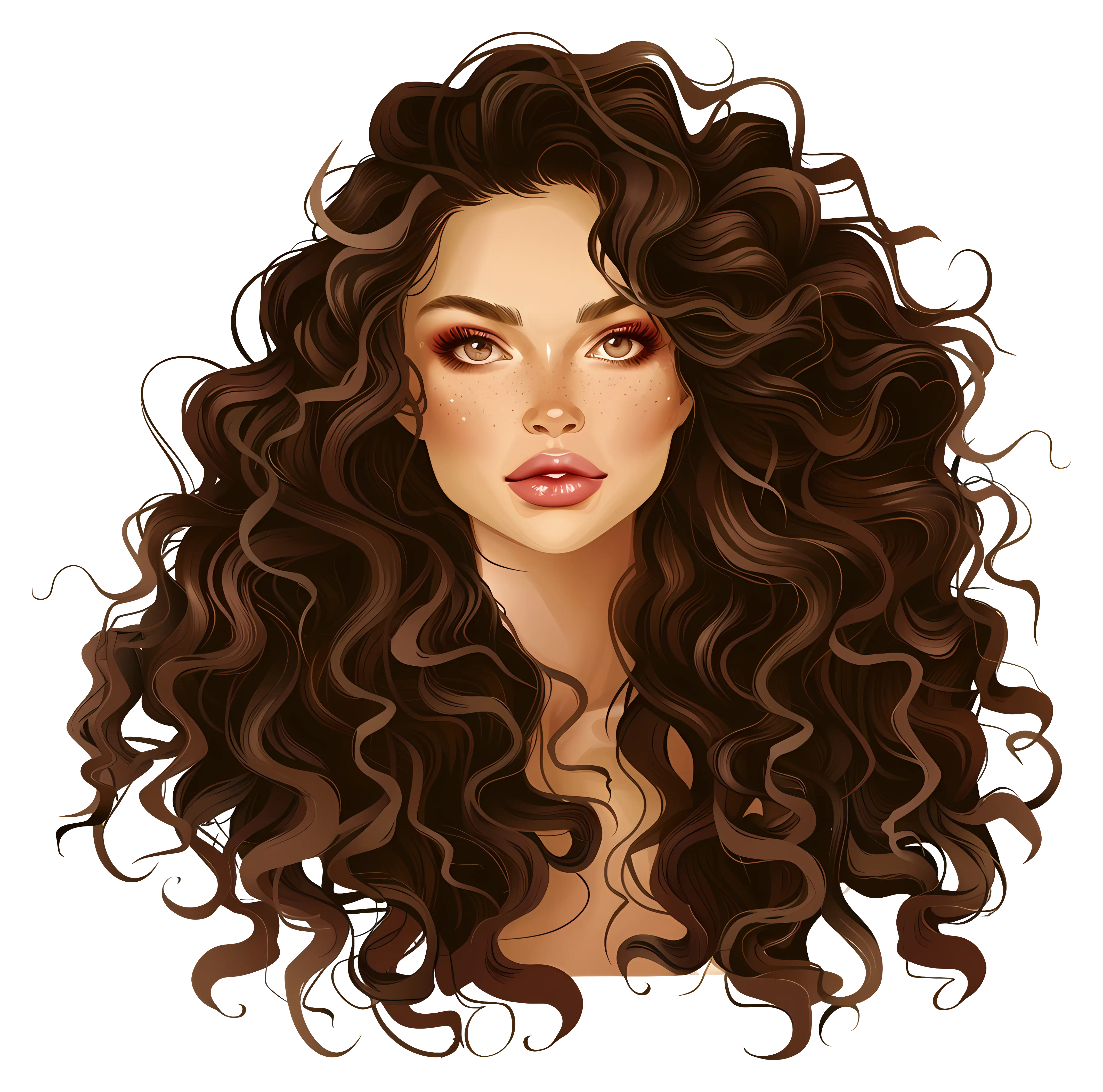 Portrait of a Woman with Curly Hair