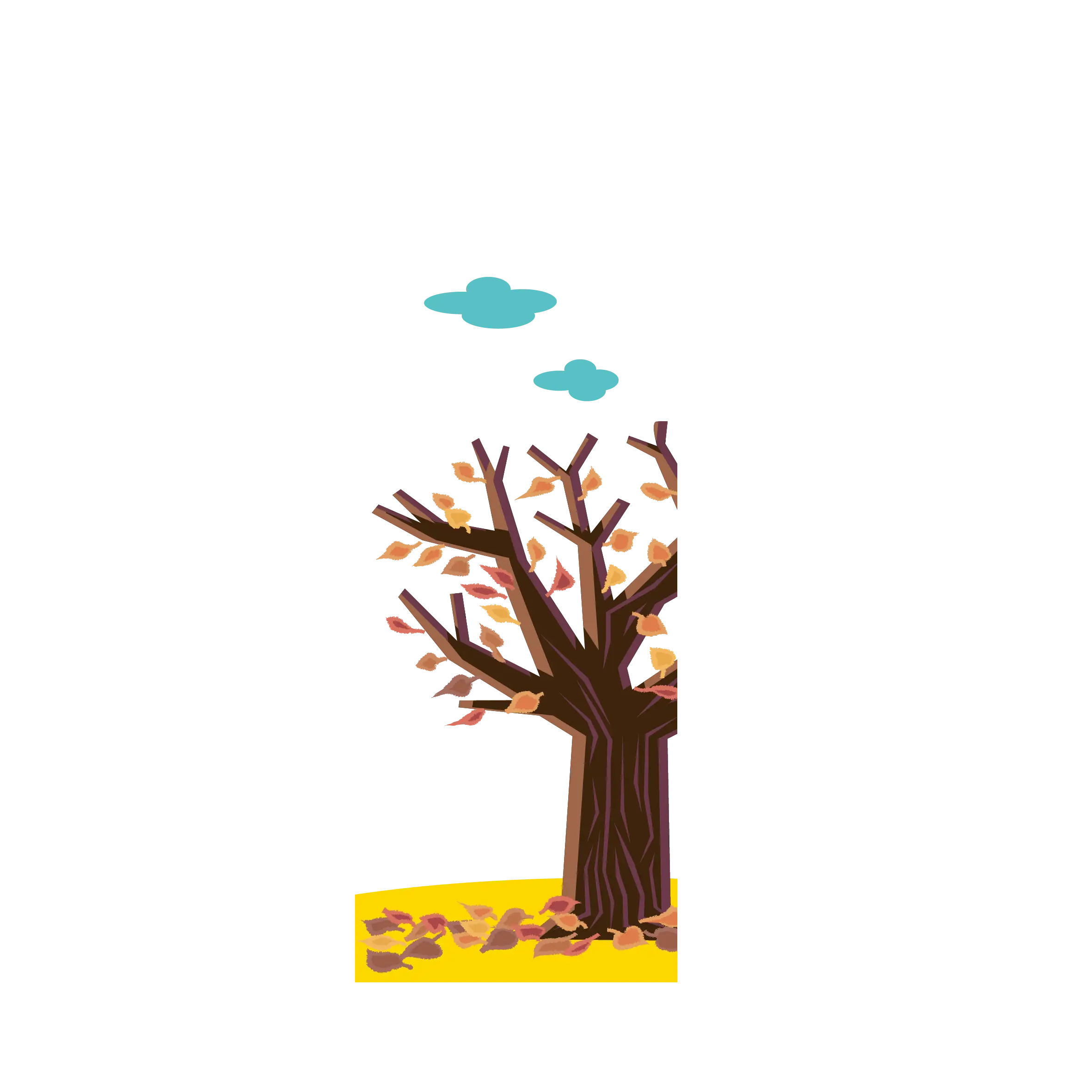 Autumn Tree with Falling Leaves