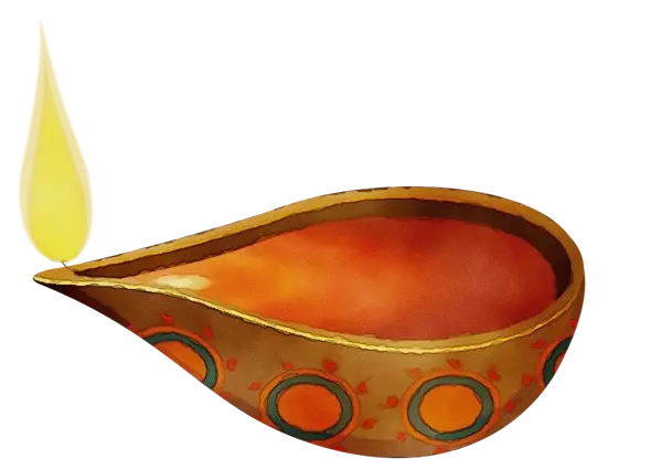Traditional Oil Diya with Flame