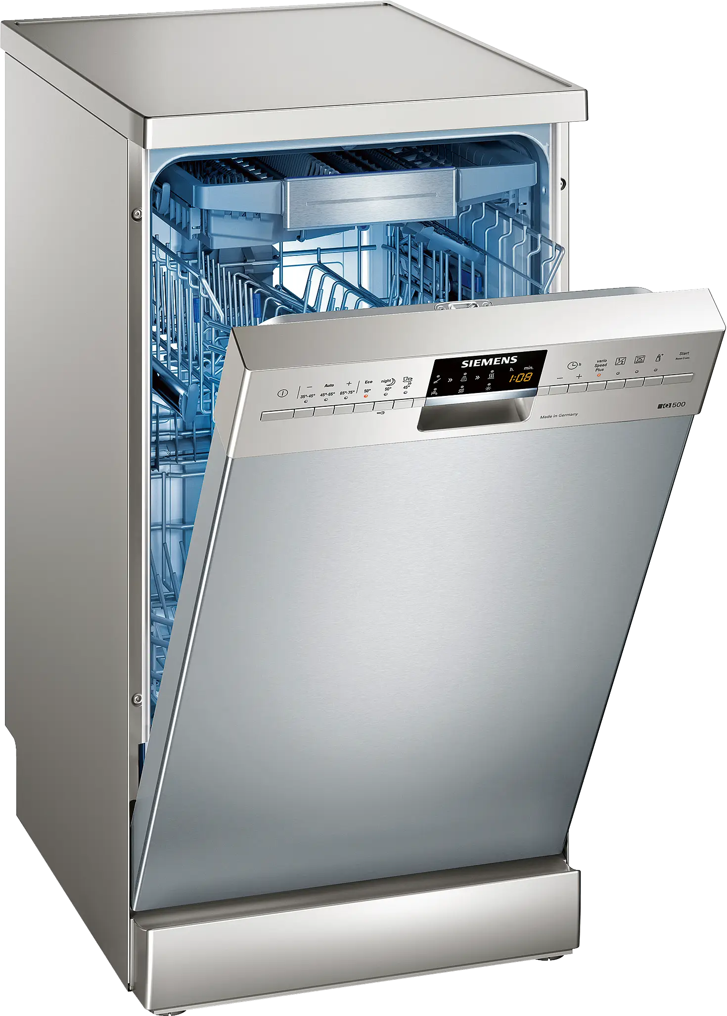 Modern Dishwasher with Open Door and Racks